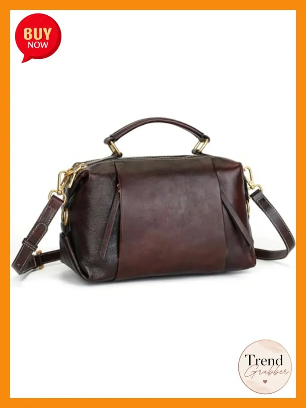 Genuine Leather Crossbody Bag with Top Handle Wristlet Clutch Shoulder Purse